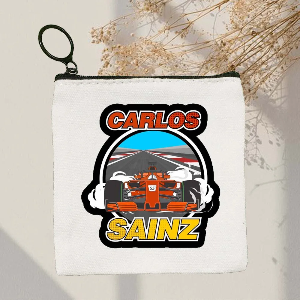 Top Trends: Coin Purse Carlos Sainz 55 F1 Formula Racer Simple Zipper Wallet Canvas Key Bag Small Money Pocket Cute Kids Mini Bag Shoppable Styles