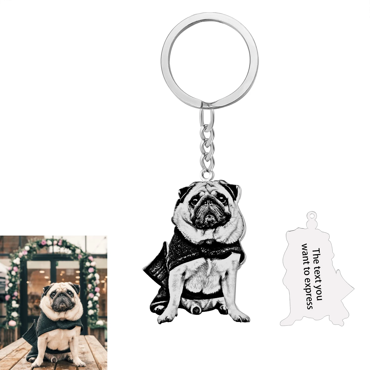 Top Trends: Personalized Photo Customized Keychain Dog Pet Keychain Stainless Steel Keyring Family Photos Keychain DIY Picture Keychain Shoppable Styles