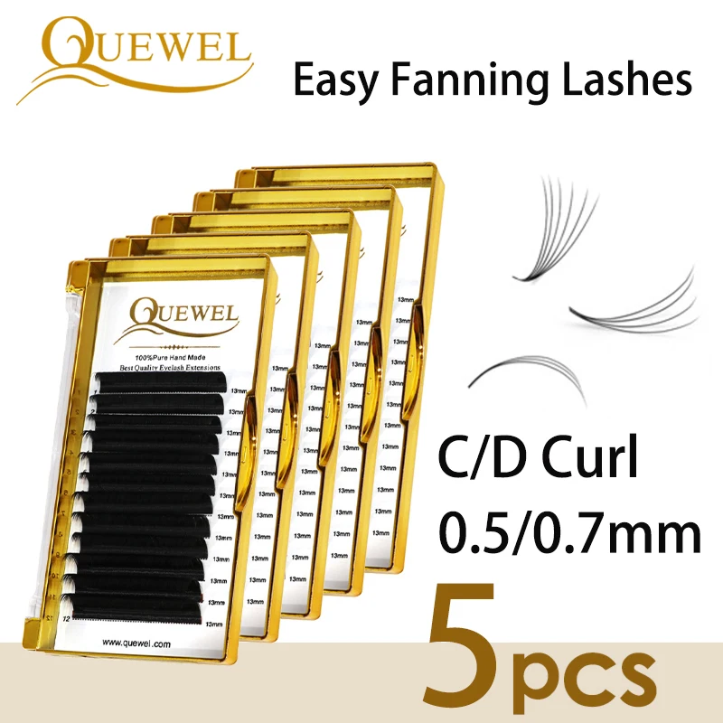 Top Trends: Quewel 5 Boxes Easy Fan Eyelashes Blooming Eyelash Extension Thick Faux Mink Volume Lash Fast Fans Silk Lashes Wholesale Makeup Shoppable Styles