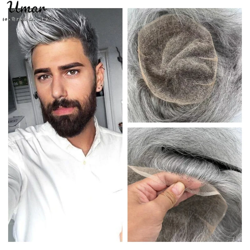 Top Trends: Full Swiss Lace Men Toupee Human Hair Front Bleach Men Wig Breathable Men Hair Prosthesis Replacement Systems Unit Shoppable Styles