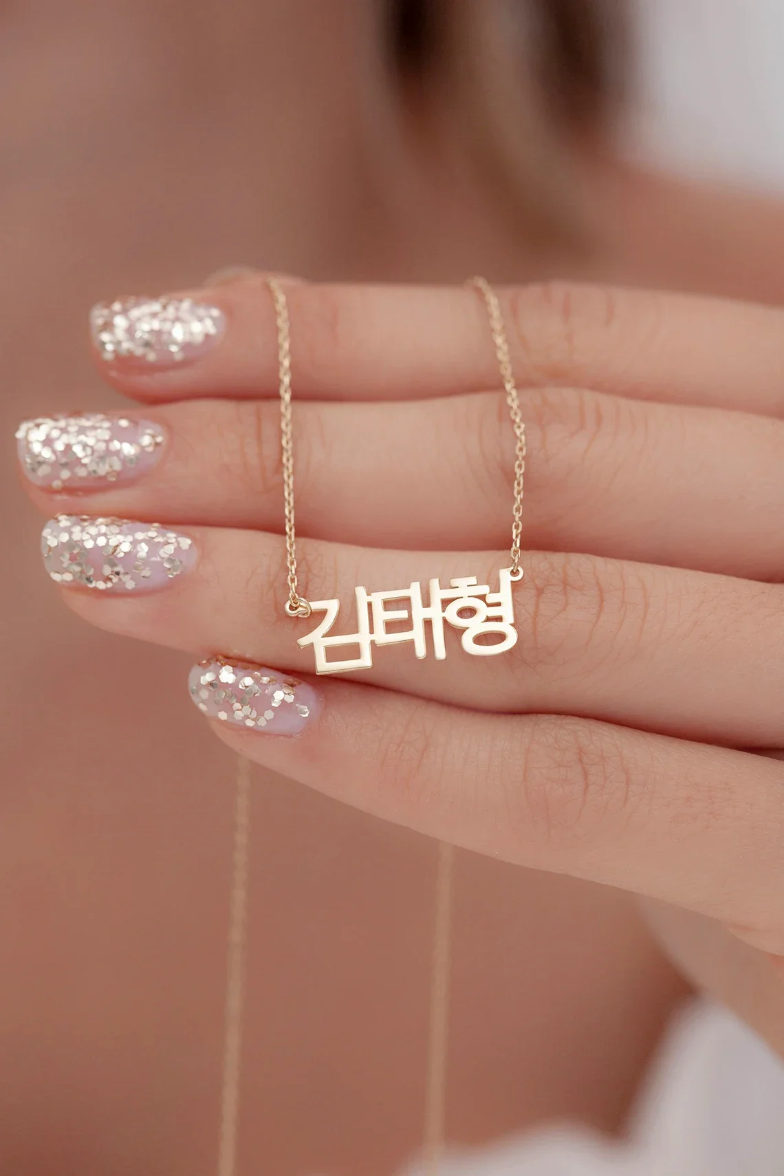 Top Trends: Personalized Korean Name Necklace Hanja Letter Jewelry Hangul Name Necklace Stainless Steel Women Nameplate Shoppable Styles