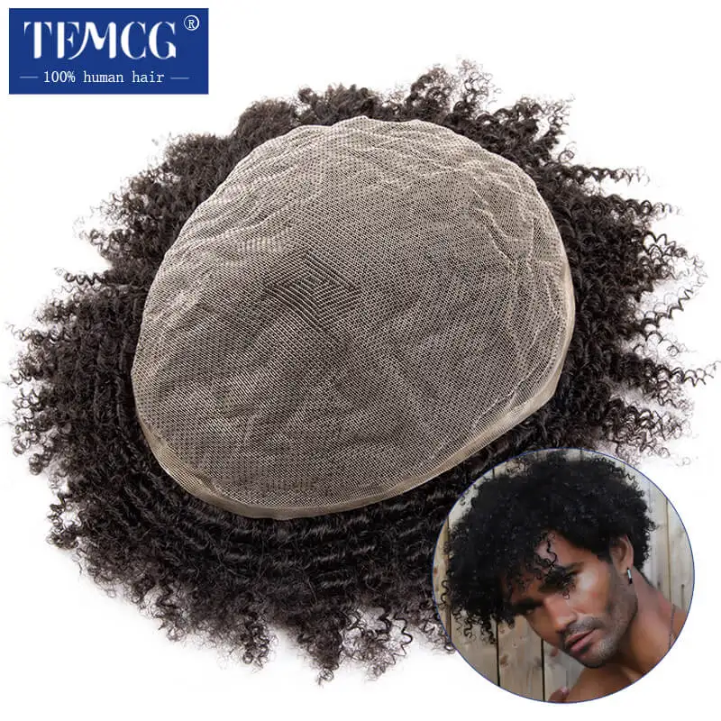 Top Trends: Afro Wig Toupee For Men Full Lace Toupee Wigs For Black Men Male Hair Prosthesis 100% Natural Human Hair System Unit Male Wig Shoppable Styles