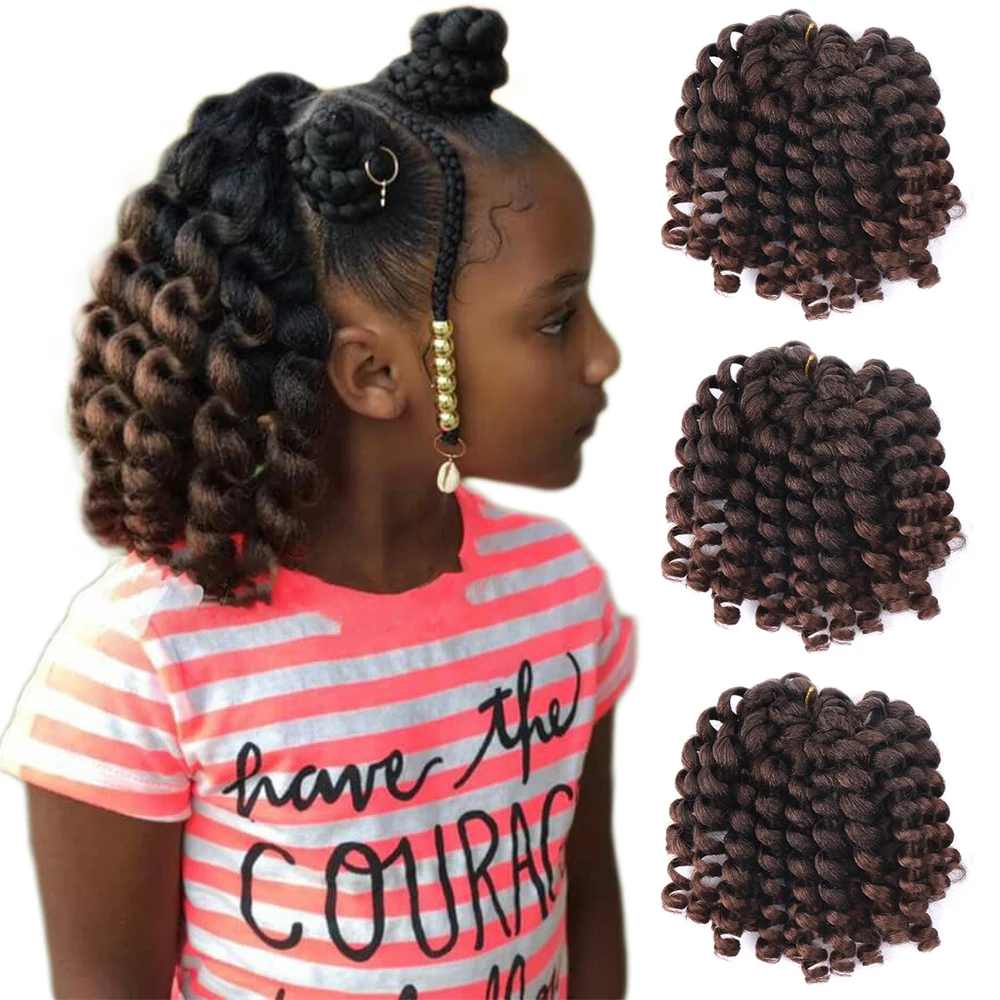 Top Trends: Jamaican Bouncing Synthetic Crochet Hair Wholesale Wand Curl Crochet Curly Hair For Kids Colored Hair Extensions Shoppable Styles