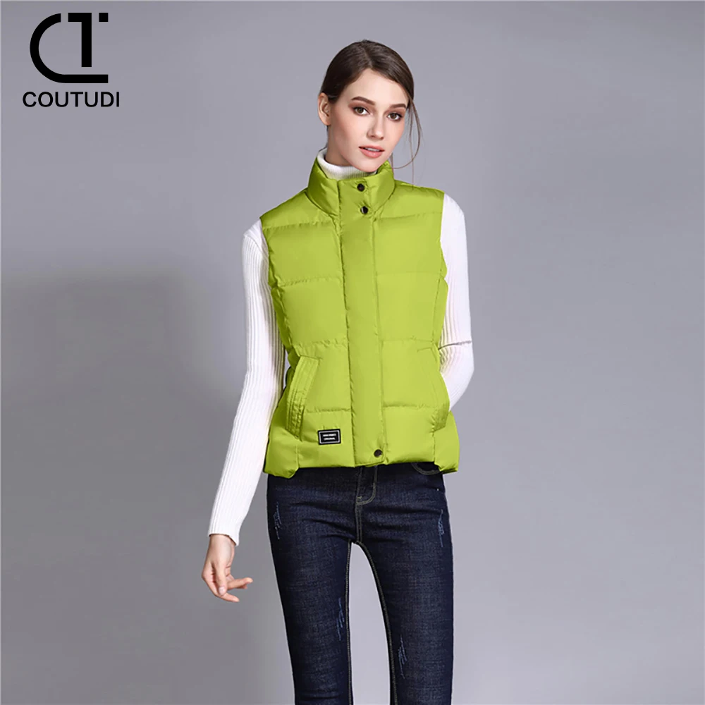 Top Trends: COUTUDI Women Vest Top Winter Cotton Padded Sleeveless Puffer Jacket Warm Down Coat Women Parkas Jacket Outerwear Spring Autumn Shoppable Styles