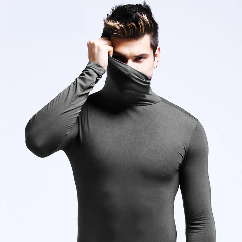 Top Trends: 2022 Men's Winter Warm Long Sleeve Bottoming Tops Turtleneck Comfortable High Quality Thermal Underwear Clothing For Men Shoppable Styles - Image 2