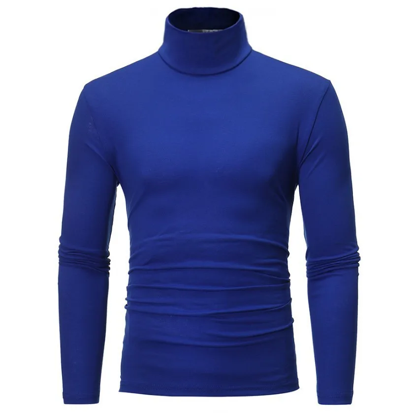 Top Trends: 2021 New Men's Solid Color Turtleneck T Shirts Male Slim Fit Long Sleeve T Shirts Black White Men Tshirt Tops M-3XL Autumn Men‘s Shoppable Styles