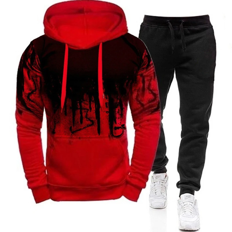 Top Trends: Men&#039;s Tracksuit ​Set Hoodie + Pants Spring Autumn Winter Fleece Warm Sportwear Homme Streetwear Suit Men Clothing Shoppable Styles