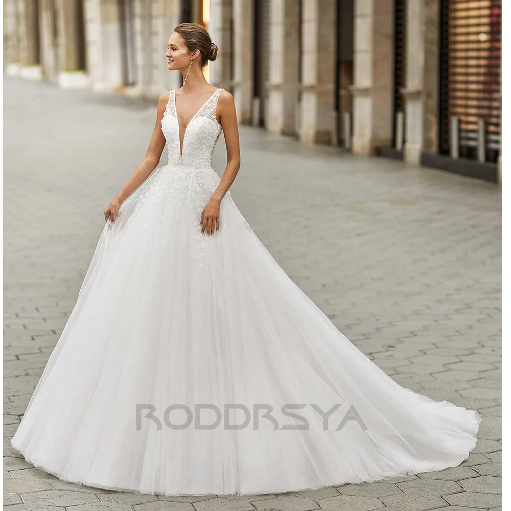 Top Trends: RODDRSYA Boho Elegant Wedding Dress For Women 2023 Deep V-Neck Pearls Sequined Backless Vestidos De Novia Custom Made Plus Size Shoppable Styles