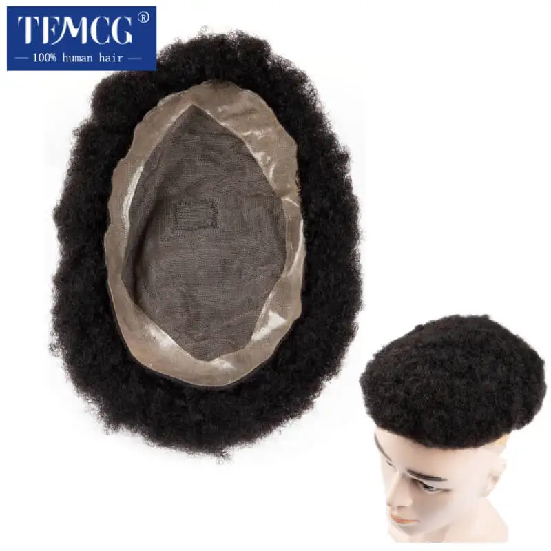 Top Trends: Afro Men Toupee Male Hair Capillary Durable Mono Men's Wigs Prosthesis 6" Replacement System Unit 100% Human Hair Wig For Men Shoppable Styles - Image 3