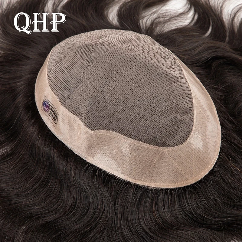 Top Trends: QHP Wigs Human Hair Toupee Wig Men Fine Mono NPU Men&#039;s Capillary Prosthesis Durable Male Indian Hair Replacement System Natural Shoppable Styles