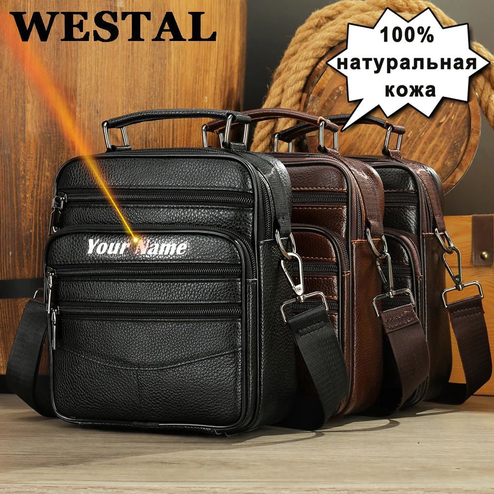 Top Trends: WESTAL Men's Bag Genuine Leather Man Shoulder Bags Retro Messenger Crossbody Bag Husband Male Fashion Casual Handbag My Orders Shoppable Styles