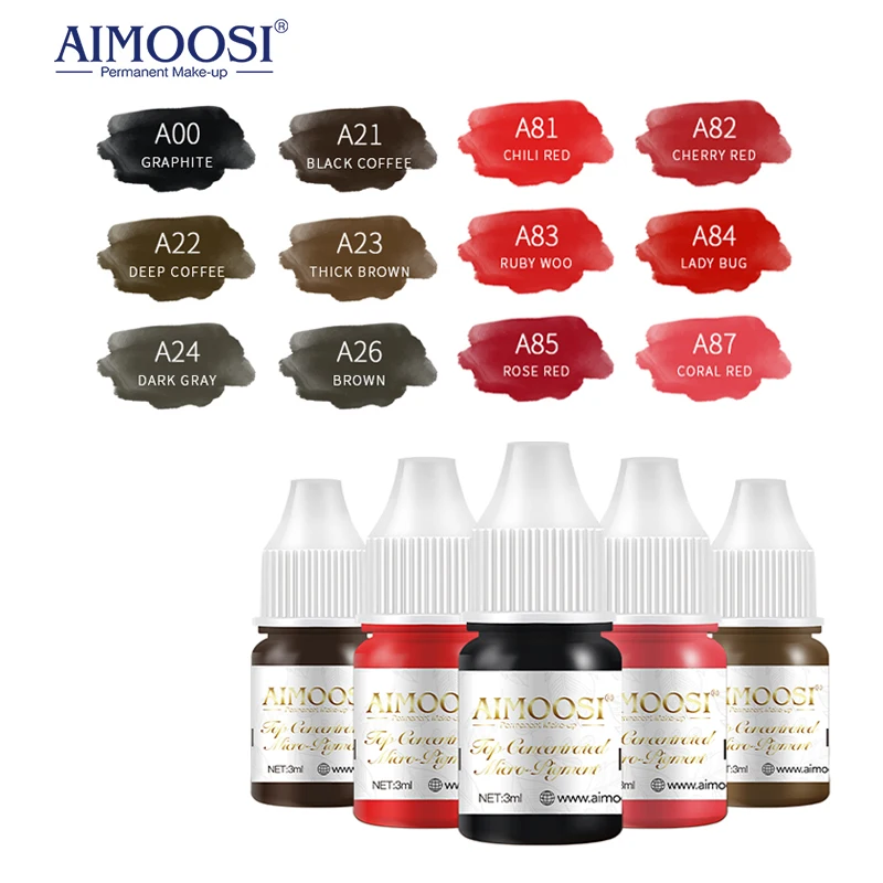 Top Trends: AIMOOSI 3ml Top Tattoo Microblading Paint Ink Pigment For Semi Permanent Body Art Eyebrows Eyeliner Lips Tint Makeup Supplies Shoppable Styles