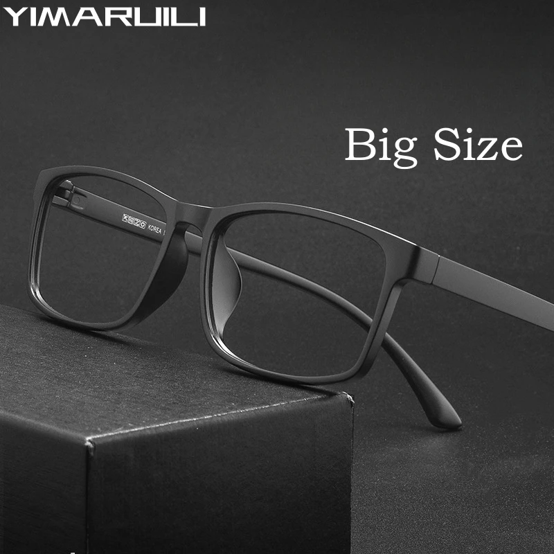 Top Trends: YIMARUILI Fashionable Ultra-Light Flexible TR90 Eyewear Women Comfortable Big Size Square Optical Prescription Glasses Frame Men Shoppable Styles