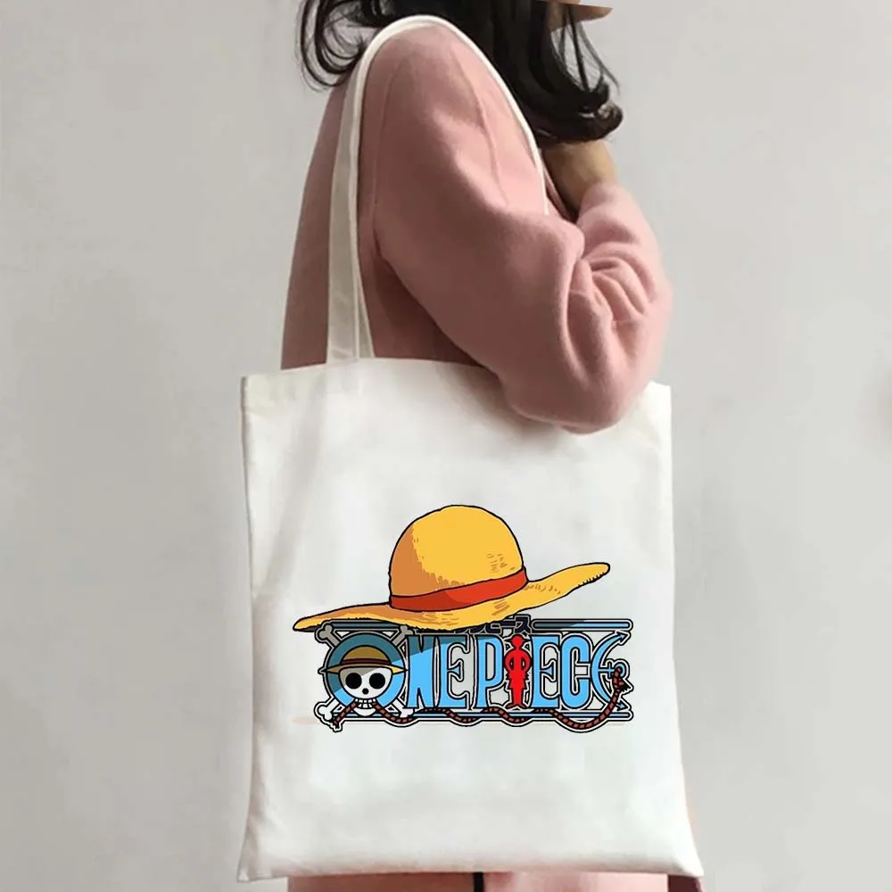 Top Trends: Anime One Piece Monkey Cute Luffy Zoro Tote Bags Shopping Canvas Bag Large Capacity Beach Bag Reusable Shopper Handbags Shoppable Styles