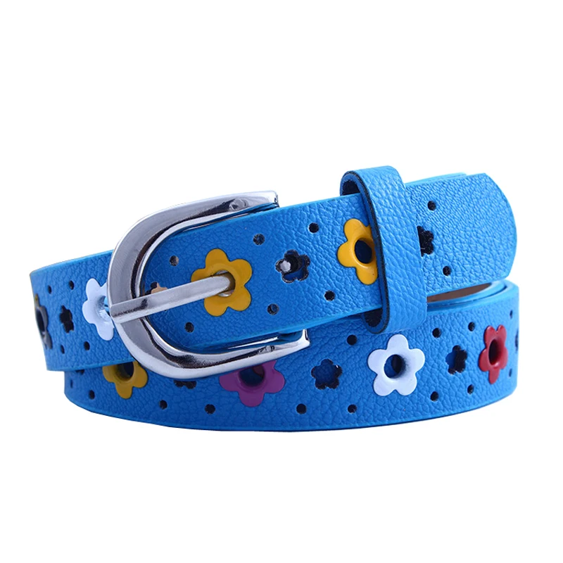 Top Trends: MYMC Belt Hollow Flower Shape Candy Colors Kids For Boy Girl Lady Women PU Leather Adjustable Luxury Designer Metal Buckle Belts Shoppable Styles