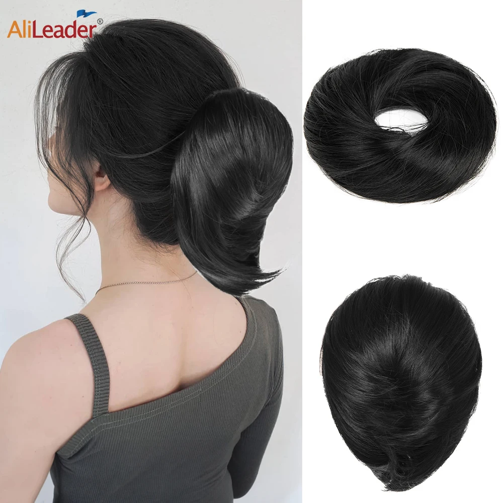 Top Trends: Elastic Hair Bun Hairpieces Synthetic Straight Donut Chignon Scrunchie Fake Hair Bun Hairpiece Chignon Band Updo Donut For Women Shoppable Styles - Image 6