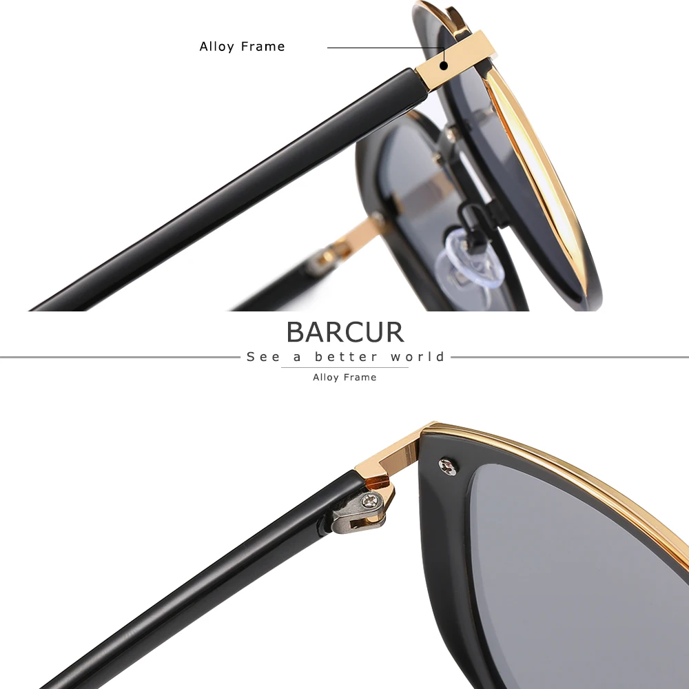 Top Trends: BARCUR Luxury Polarized Sunglasses Women Round Sun Glassess Ladies Lunette De Soleil Femme Shoppable Styles - Image 4