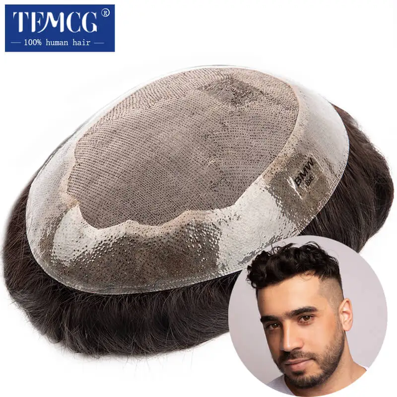 Top Trends: Male Hair Prosthesis Toupee Men Mono&amp; Soft Pu Durable Men Wigs 6&quot; Replacement Exhuast Systemes Unit 100% Human Hair Male Wig Shoppable Styles