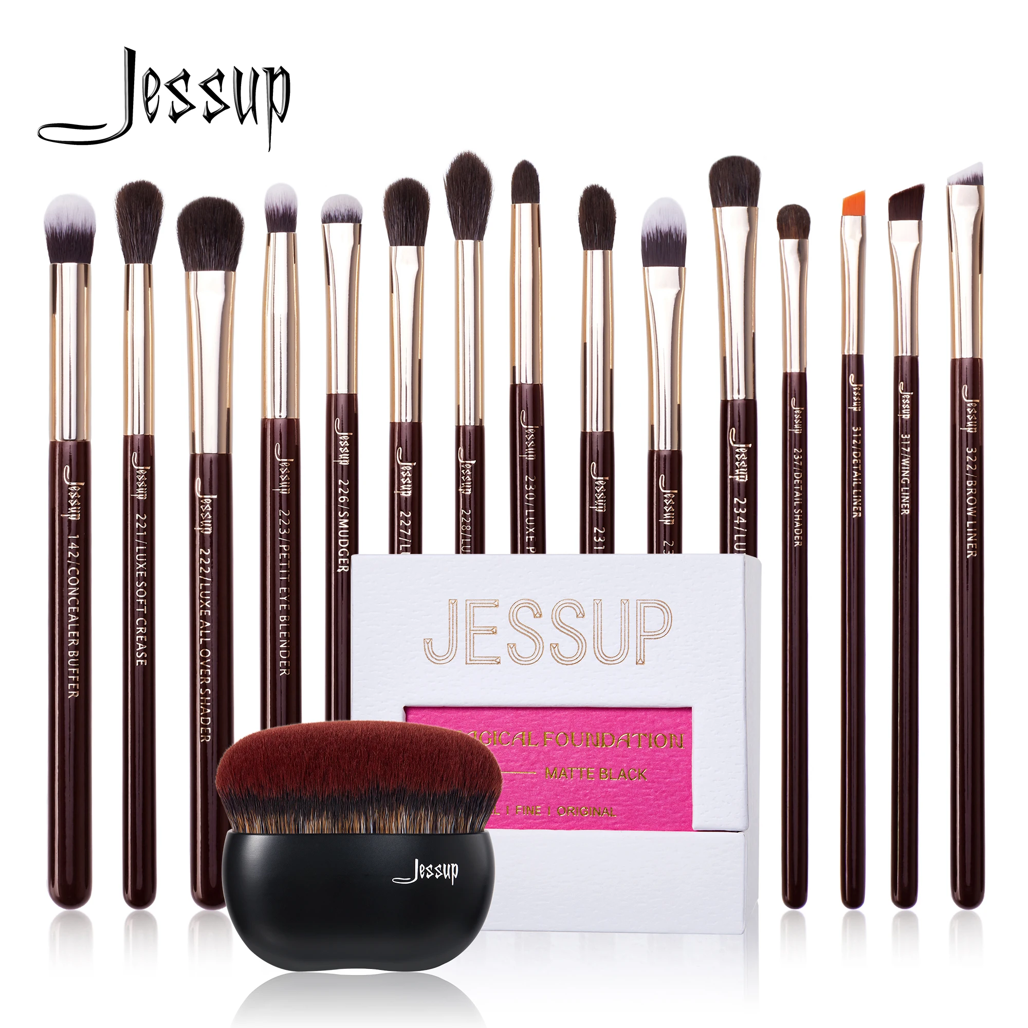 Top Trends: Jessup Eye Brushes Set 15pcs Makeup Brush, Natural Synthetic, Eyeshadow Brush, Eyeliner Blending Eyebrow Concealer T284 Shoppable Styles