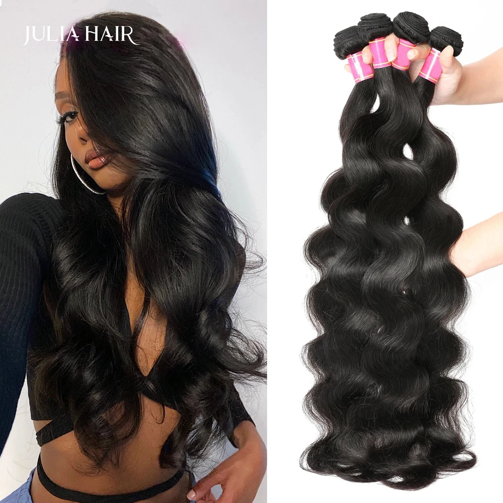 Top Trends: Peruvian Hair Bundles Body Wave 8-30 Inches Human Hair Weave Bundles Natural Color Julia Remy Hair Extensions 3 / 4 Bundles Deals Shoppable Styles