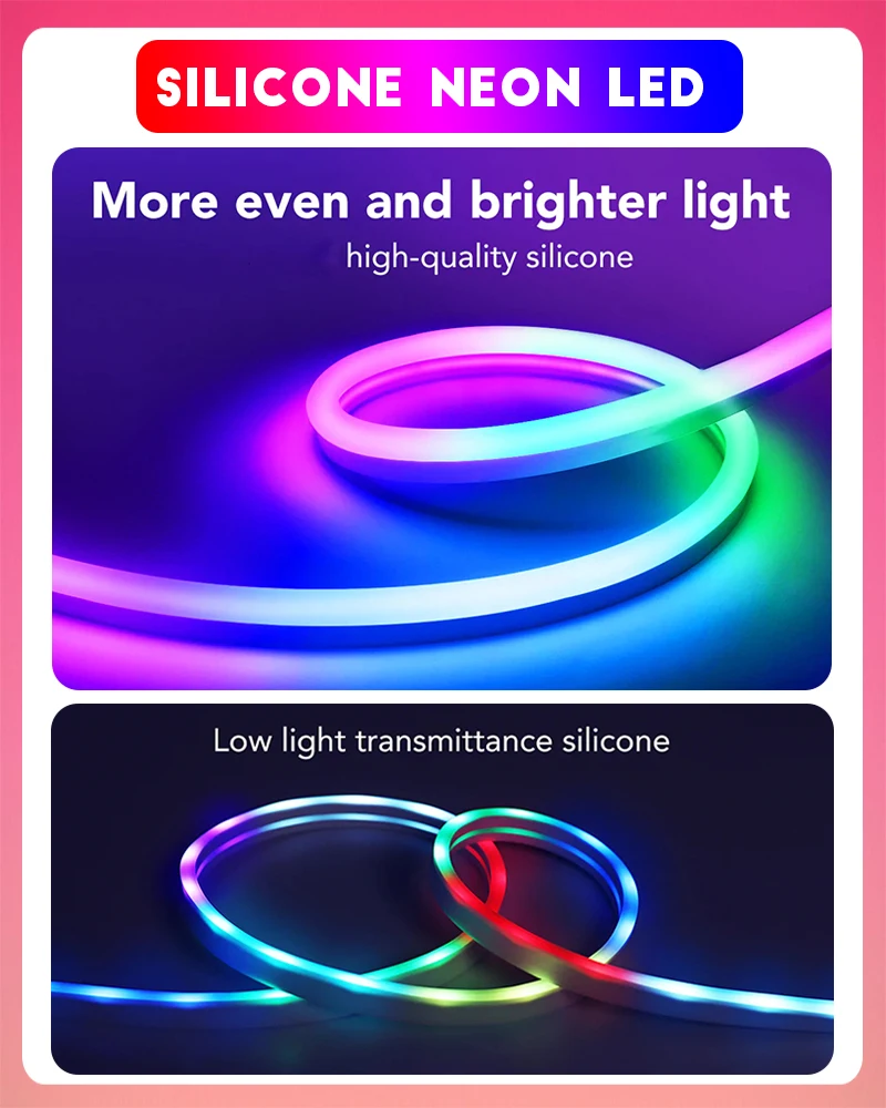 Bluetooth Neon Rope Light, RGB Gaming Lights,