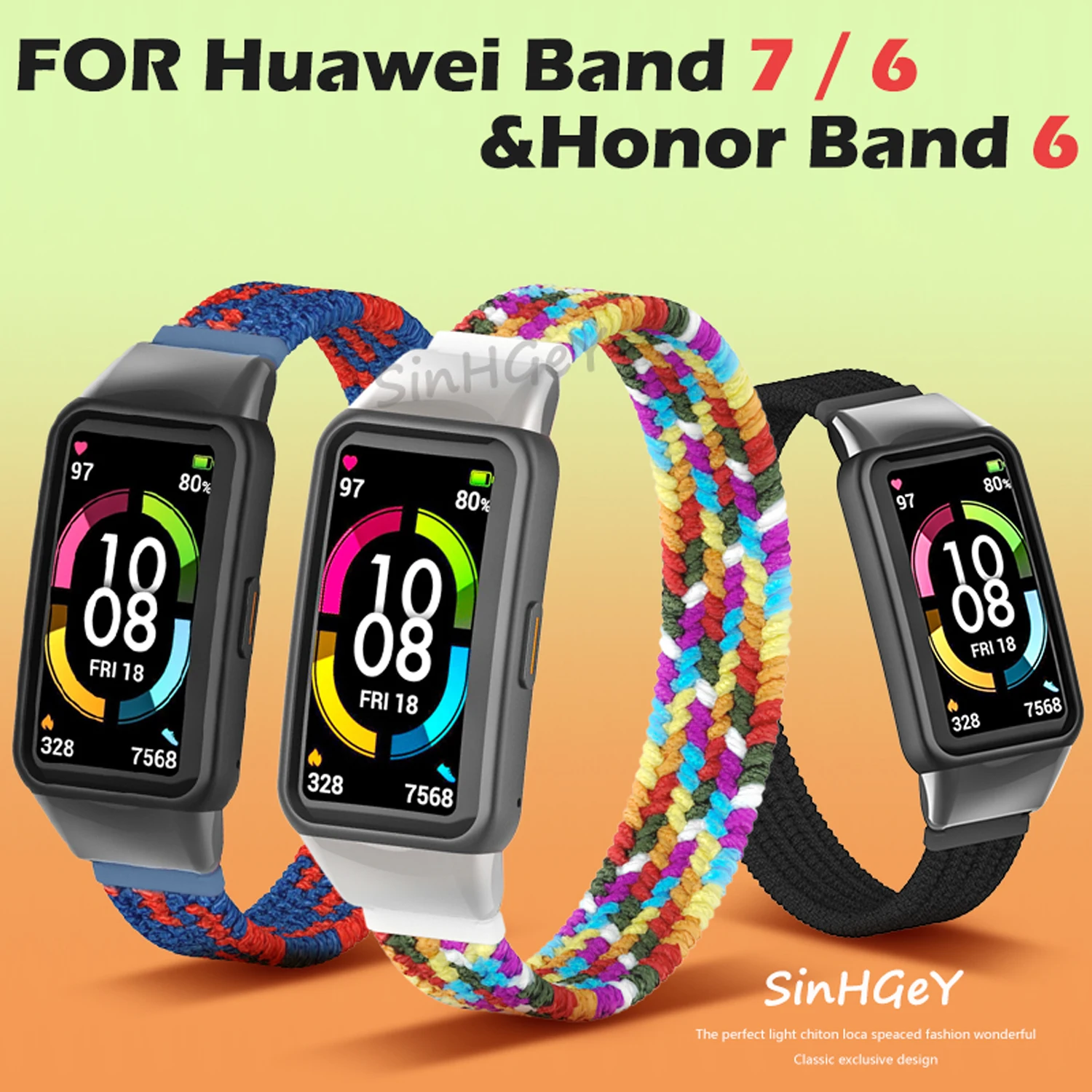 Top Trends: SinHGeY For Huawei Band 6 Honor Band 6 Strap Nylon Woven Replacement Wristband For Huawei Band 7 Shoppable Styles