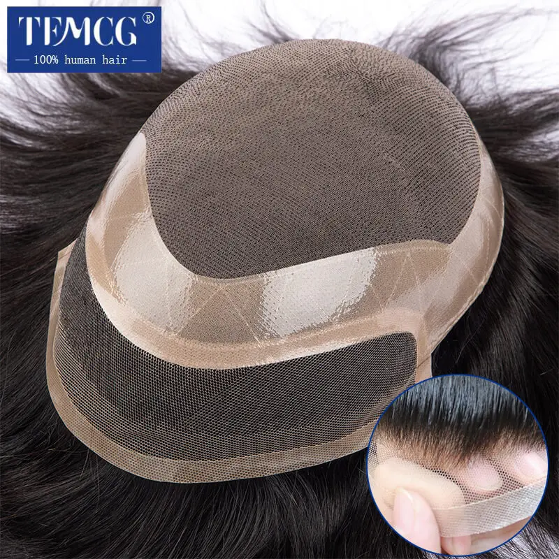 Top Trends: Male Hair Prosthesis Lace Front & Mono Top Natural Hairline Toupee Men Wig 100% Human Hair System Unit Male Wig Shoppable Styles