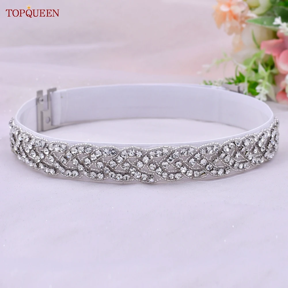 Top Trends: TOPQUEEN S216-B Moroccan Wedding Caftan Belt Women White Dresses Elastic Belt Bridal Sparkly Rhinestone Girdle Stretch Sash Shoppable Styles