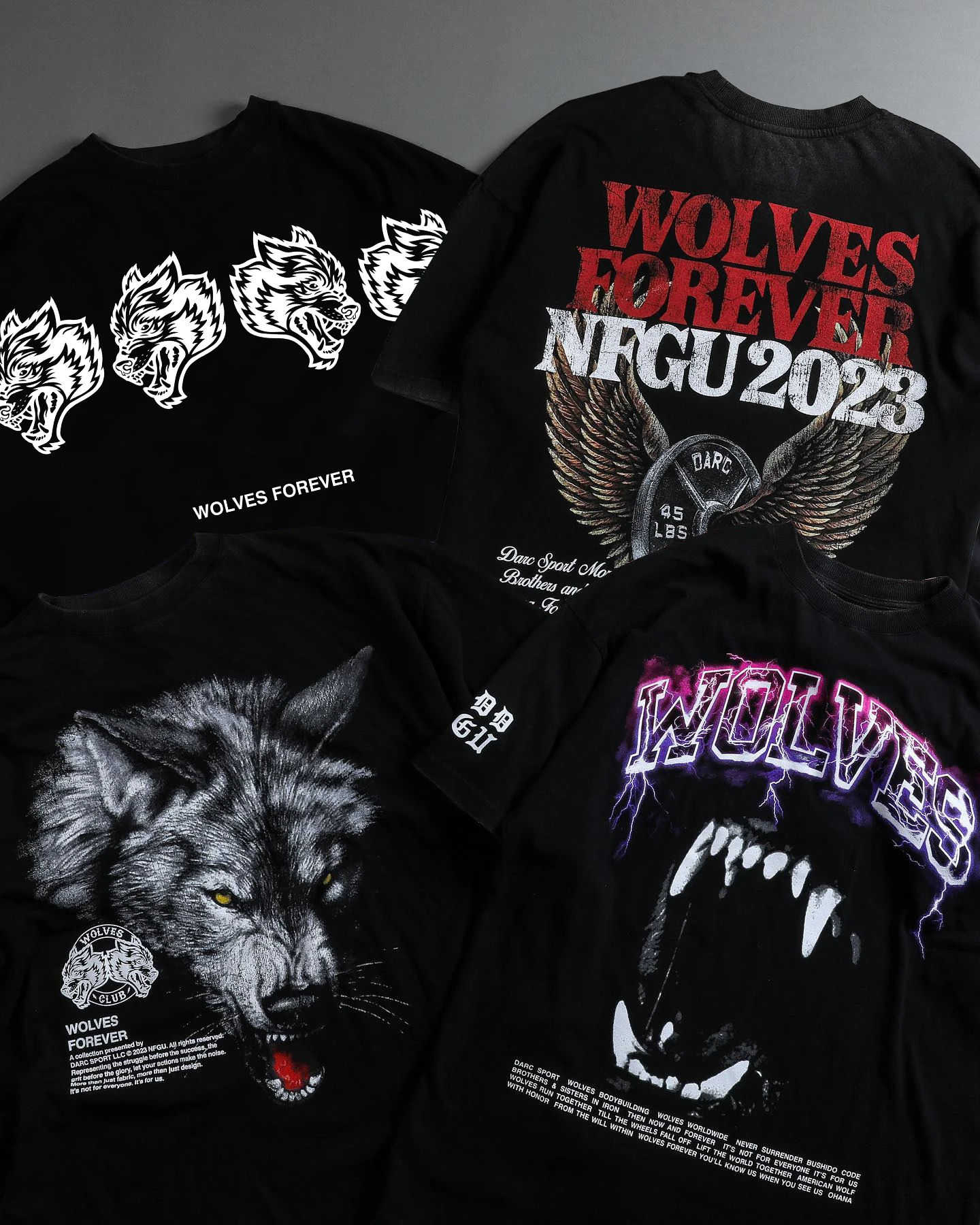 Top Trends: Darc Sport Wolves Gym T Shirts Oversized Workout Fitness Darcsport Men's Clothing Graphic DTG Print Darcs Sport Wolf T-shirts Shoppable Styles