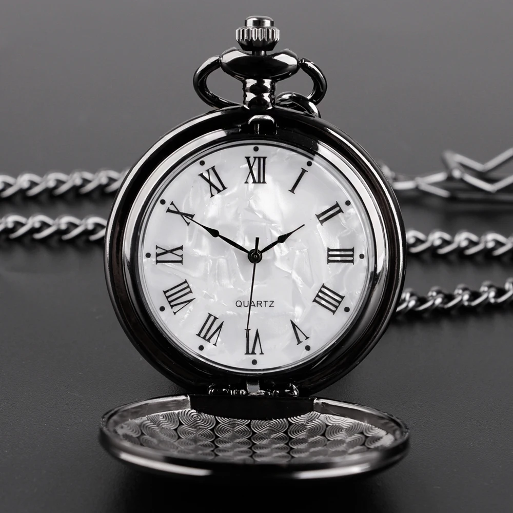 Top Trends: Fashion 37CM Fob Chain Smooth Steel Quartz Pocket Watch Vintage Roman Nmber Dial Pendant Fob Watch Gifts Clock Reloj De Bolsillo Shoppable Styles