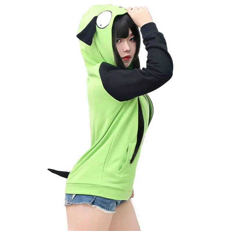 Top Trends: DAZCOS Anime ZIM Cosplay Hoodie Mens Womens Casual Hooded Zip Up Pullovers Jackets Sweatshirts With Ears For Halloween Costume Shoppable Styles