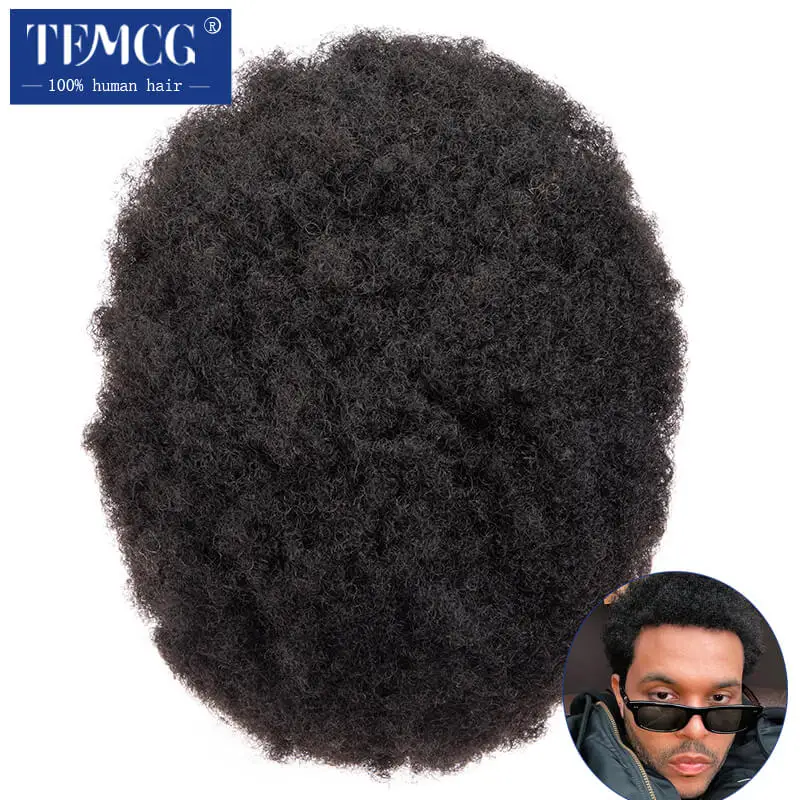 Top Trends: Afro Men Toupee Male Hair Capillary Durable Mono Men&#039;s Wigs Prosthesis 6&quot; Replacement System Unit 100% Human Hair Wig For Men Shoppable Styles