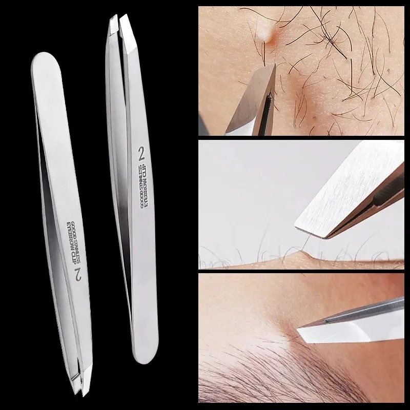 Top Trends: Eyebrow Tweezer Stainless Steel Slanted Eye Brow Clips Hair Removal Makeup Tools Eyelashes Extension Double Eyelid Application Shoppable Styles