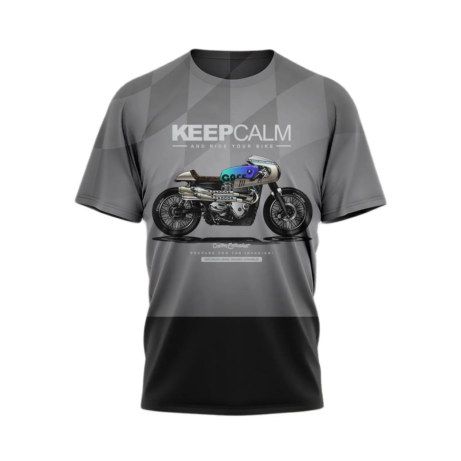 Top Trends: Men's New T-shirt 3D Printing Mechanical Off-road Motorcycle Pattern ONeck Shirt Loose Short Sleeve Street Fashion Oversized Top Shoppable Styles