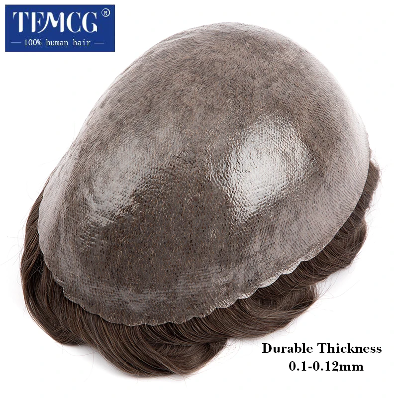 Top Trends: Male Hair Prosthesis 0.1-0.12mm Injection Skin Man Wig Durable Wigs For Men 100% Human Hair System Unit Capillary Prosthesis Shoppable Styles