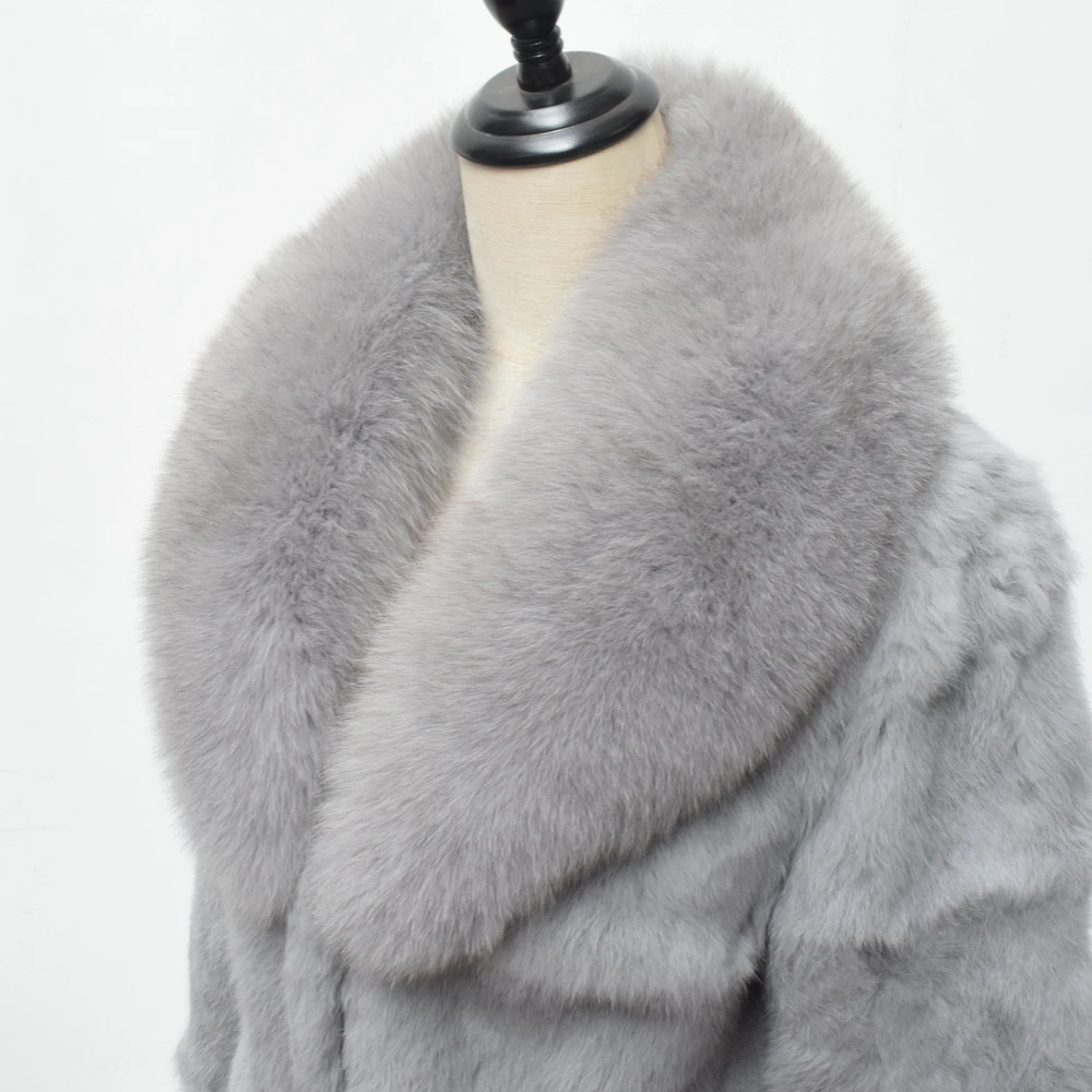 Top Trends: Real Rabbit Fur Coat New Fashion For Women Winter Shawl Collar Of Natural Fox Thick Luxury Warm In Promotion Especially Jacket Shoppable Styles