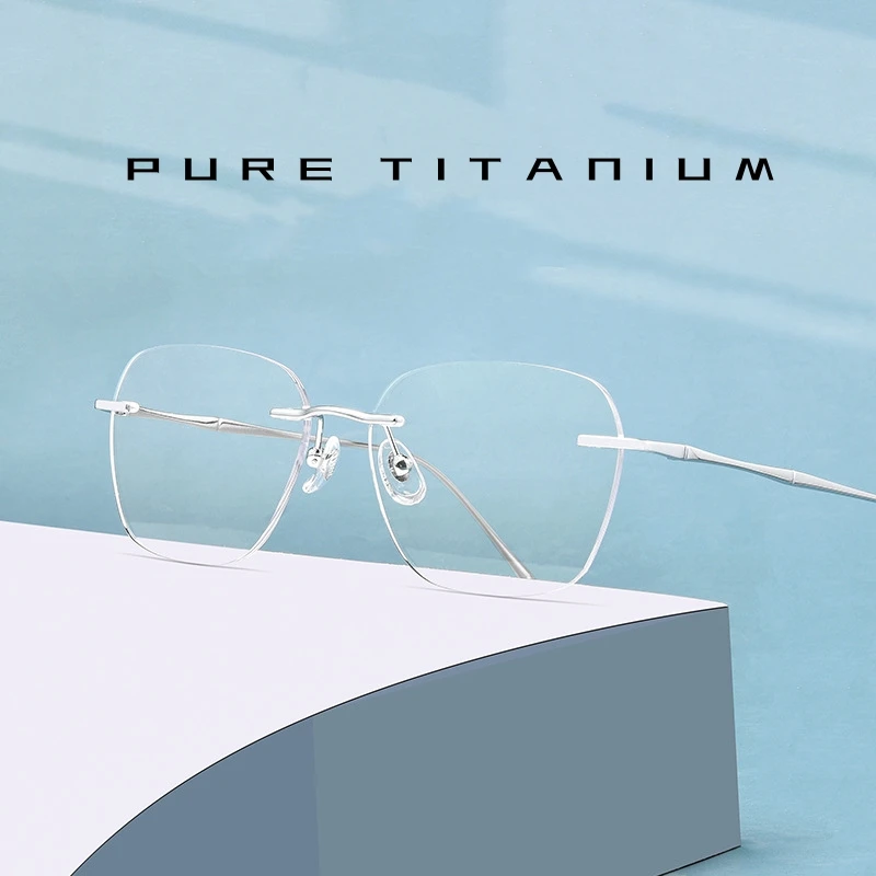 Top Trends: KatKani Ultra-light Fashion Luxury Frameless Glasses Retro Pure Titanium Optical Prescription Rimless Glasses For Men And Women Shoppable Styles