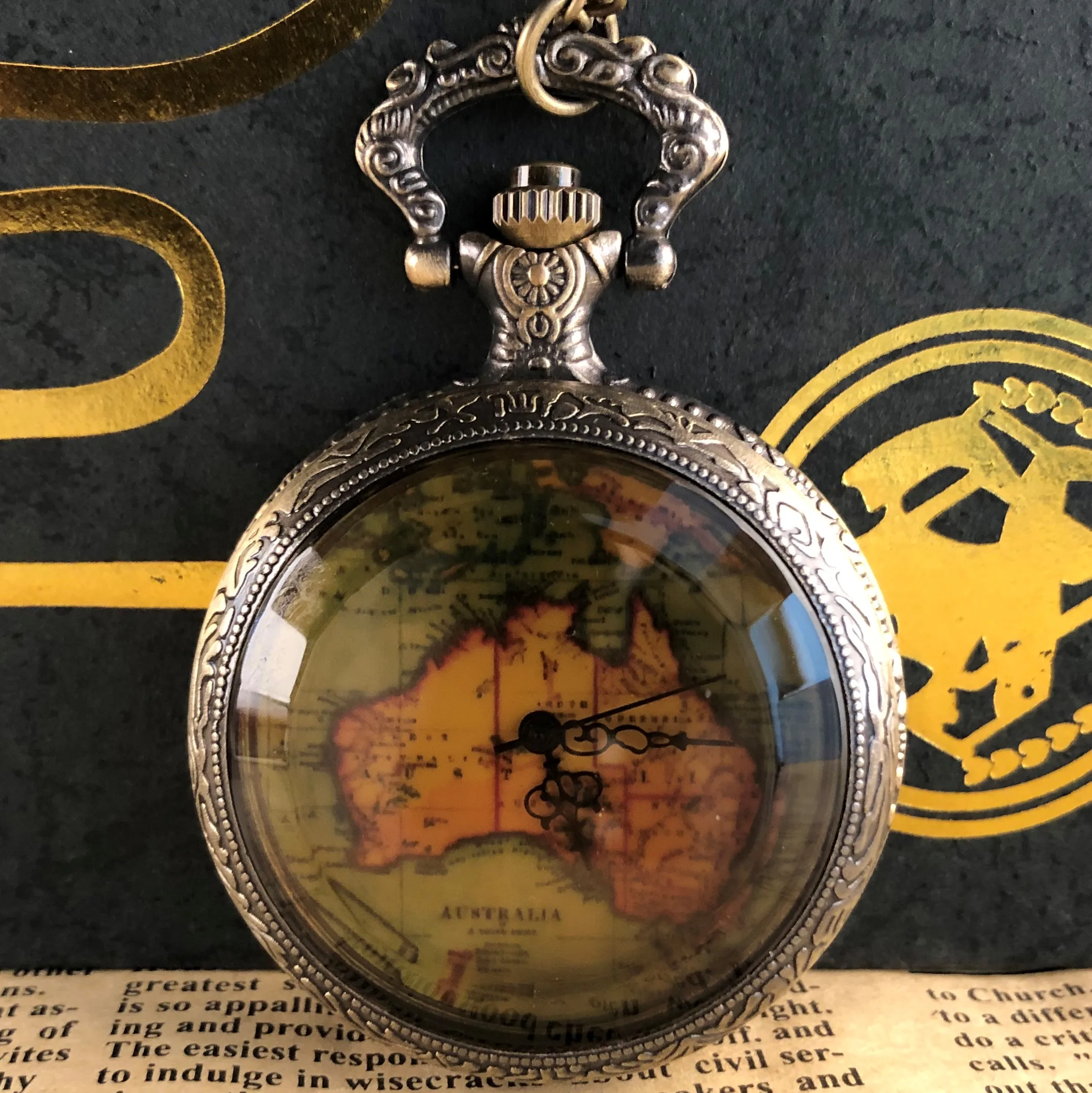 Top Trends: New Antique Quartz Pocket Watch Personalised Map Design Necklace Pendant With Chain Clock For Men Women Reloj De Bolsillo Shoppable Styles