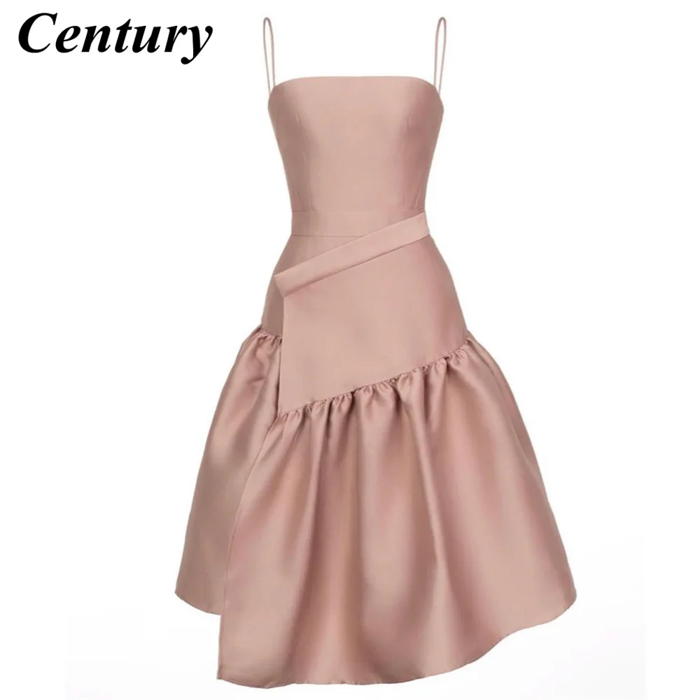 Top Trends: Century Dusty Pink Short Prom Party Dresses Spaghett Straps Knee Length Women Cocktail Gown Formal Wear Outfit Robe De Soiree Shoppable Styles