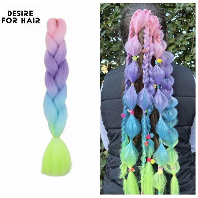 Top Trends: Desire For Hair 24inch 60cm Synthetic Braiding Hair Two Three 4 Ombre Colors Synthetic Hair Extensions Jumbo Braids Shoppable Styles