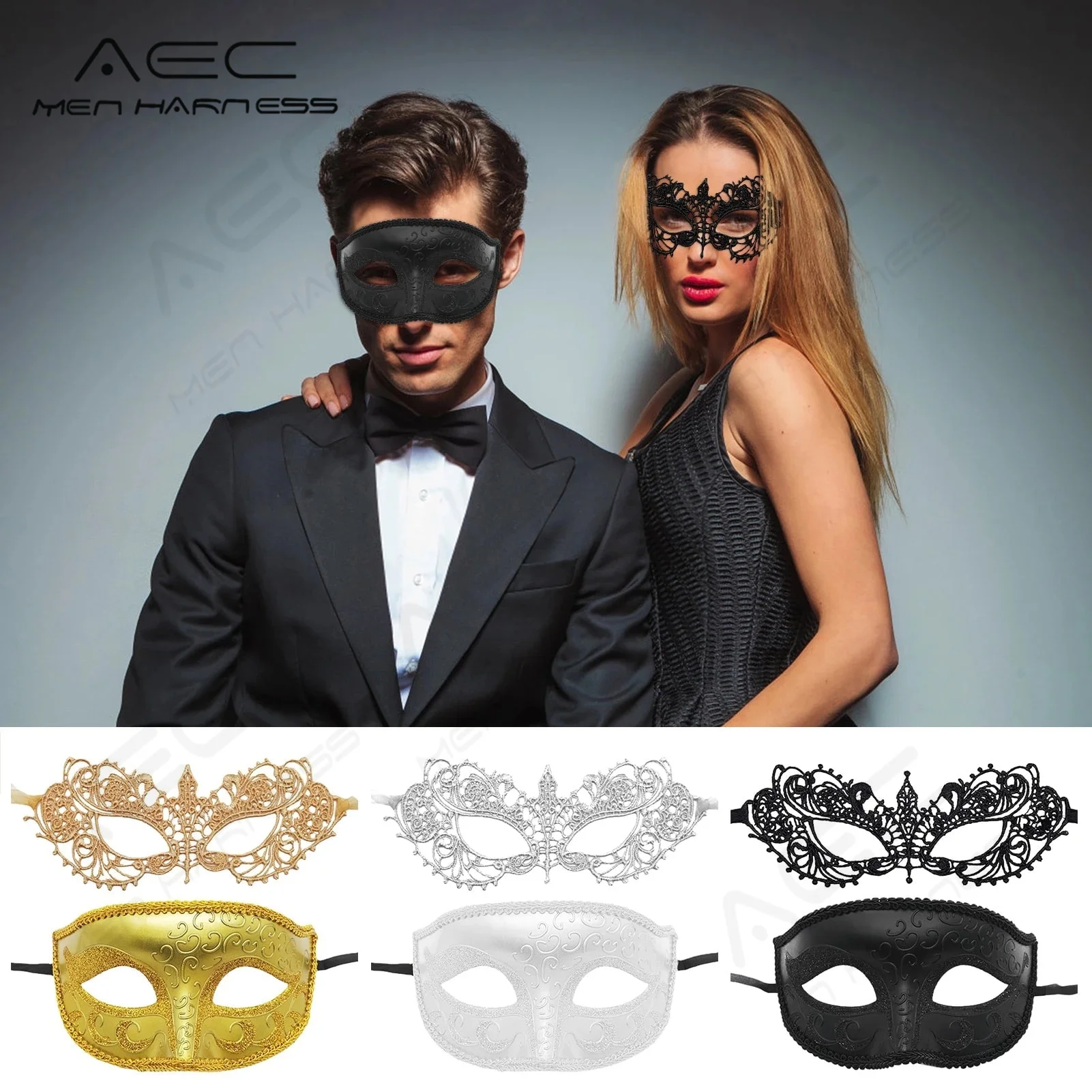 Top Trends: Women Man Sexy Gentleman Masquerade Prom Mask Halloween Party Cosplay Costume Wedding Decoration Props For Couple Funny Mask Shoppable Styles