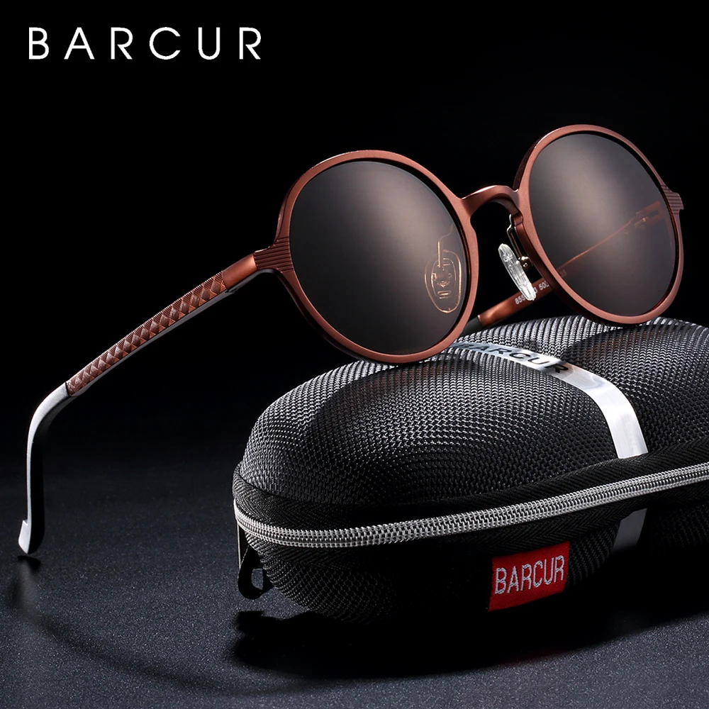 Top Trends: BARCUR Hot Black Goggle Male Round Sunglasses Luxury Brand Men Glasses Retro Vintage Women Sun Glasses UV400 Eyewear Shoppable Styles