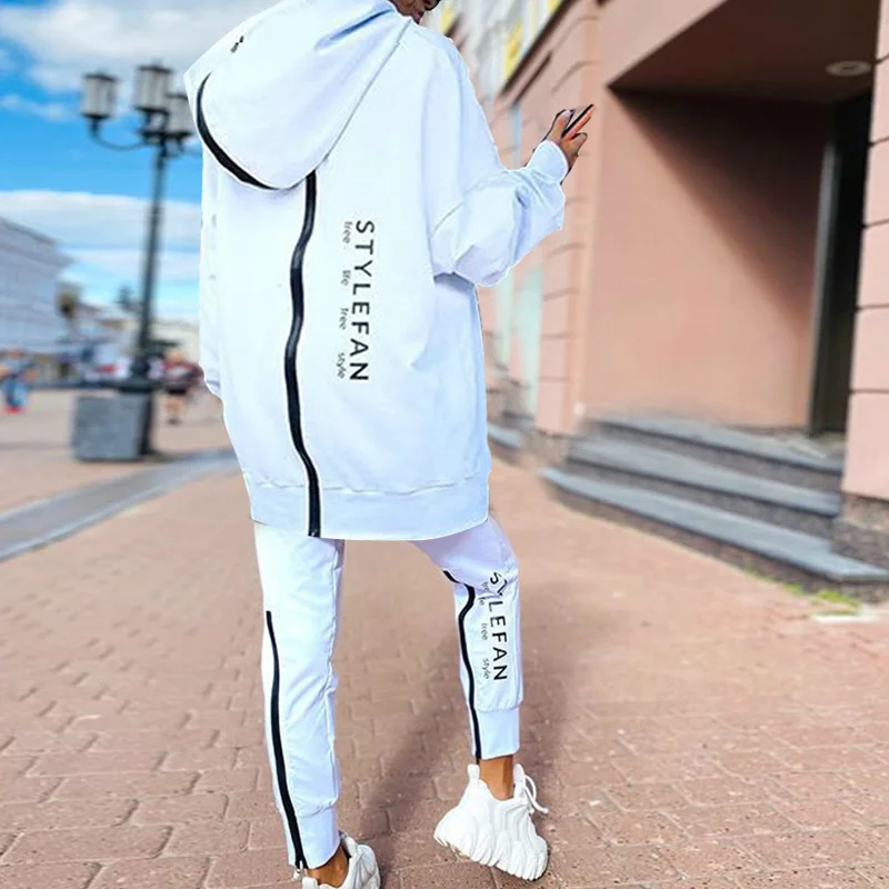 Top Trends: Women Tracksuit 2 Pieces Set Zipper Fleece Letter Print Hoodies + Pants Streetwear Fashion Causal Autumn Winter Female Sportwear Shoppable Styles - Image 5