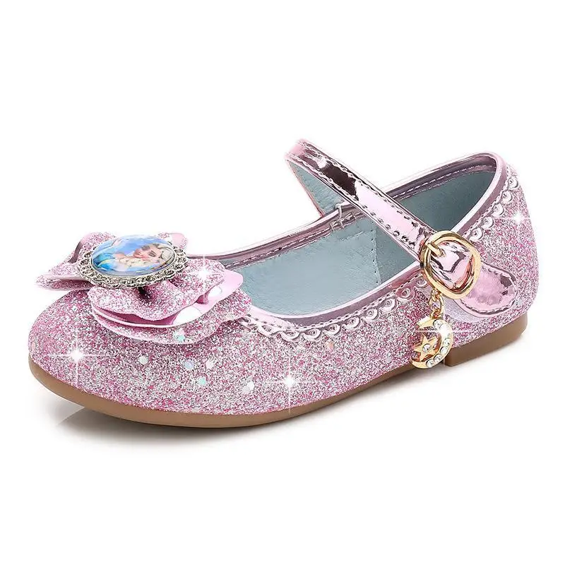 Top Trends: Kids Girls Wedding Dress Shoes Children Princess Shoes Bowtie Purple Leather Shoes For Girls Casual Shoes Flat Shoppable Styles