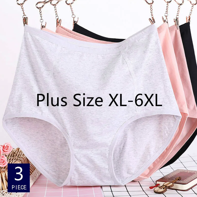 Top Trends: Plus Size XL-6XL High Waist Women Underwear Pure Cotton Comfortable Female Briefs Panties Solid Culotte Big Size Shorts Shoppable Styles