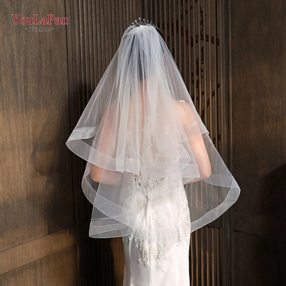 Top Trends: YouLaPan V69 Luxury 2 Layer Wedding Veil Women Gothic Veil White Veil With Comb Veil Mesh Headband Bridal Tiara Veil Shoppable Styles