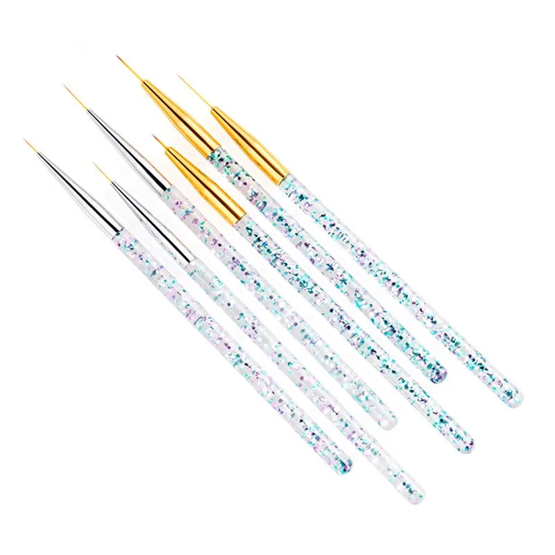 Top Trends: 3Pcs Acrylic French Stripe Nail Art Liner Brush Set Ultra-thin Line Drawing Pen UV Gel Manicure Painting Brush Shoppable Styles