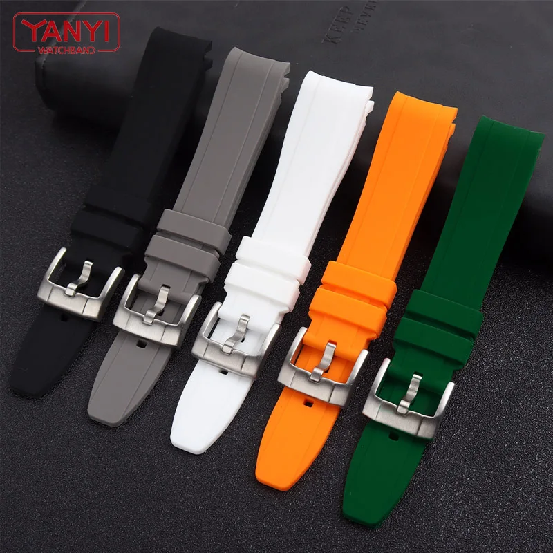 Top Trends: High-quality Rubber Watchband 18mm 20mm 22mm Bracelet For S-eiko Omega Moonswatch Rolex Tudor Watch Band Curved End Watch Strap Shoppable Styles