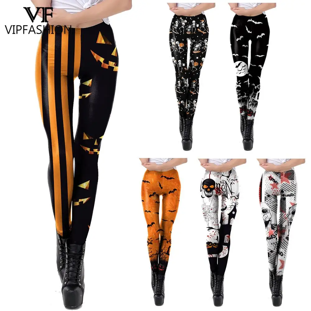 Top Trends: VIP FASHION Creativity Halloween Skull Print Leggings Pants Sexy Sports Fitness Casual Legging Femme Women Clothing Shoppable Styles