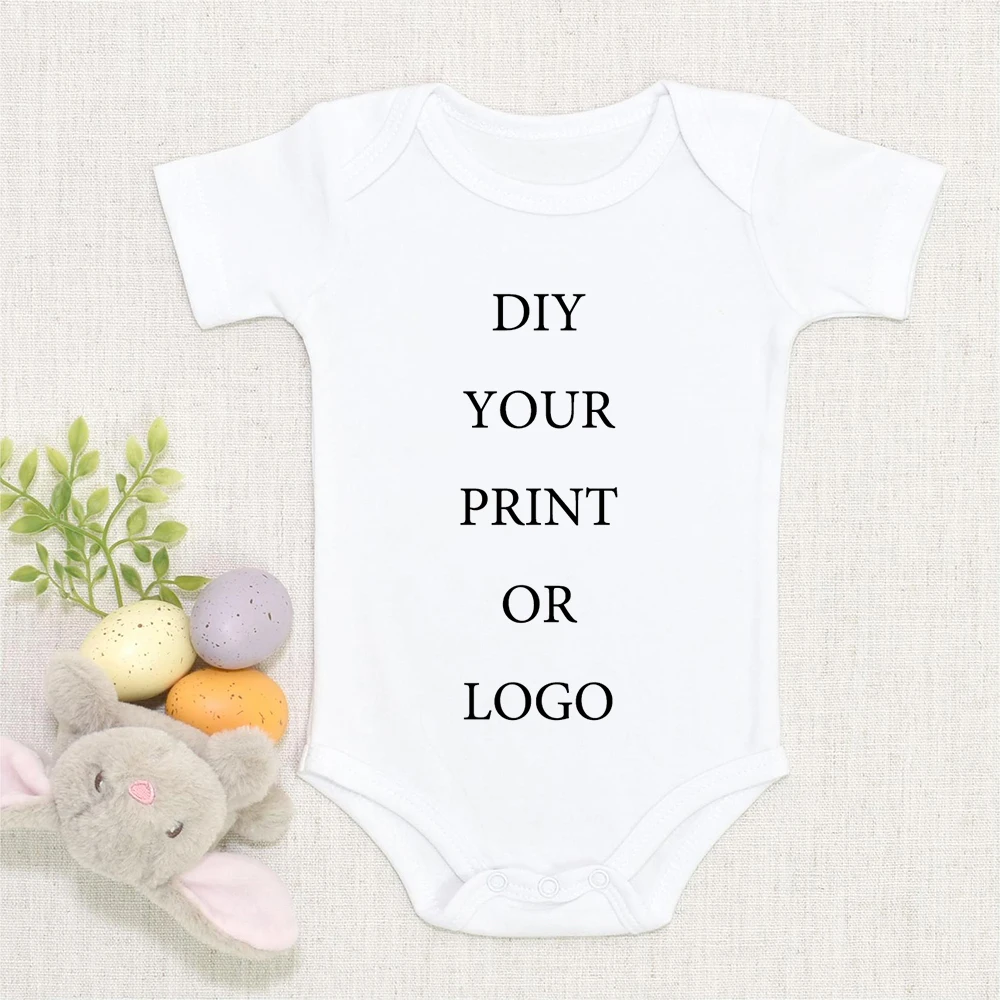 Top Trends: DIY YOUR DESIGN OR LOGO Newborn Bodysuit Short Sleeve Jumpsuit Breathable Casual Harajuku Simple CUSTOM TEXT Baby Romper 2021 Shoppable Styles